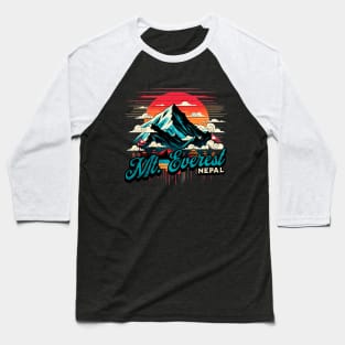 Mount Everest Mountain Nepal Design Baseball T-Shirt